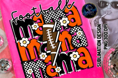 Retro Football Mama Sublimation PNG DTF, Orange, Groovy Product Image 1