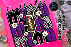 Retro Football Mama Sublimation PNG DTF, Purple, Groovy Product Image 1