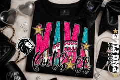 Pink Teal Football Mama Sublimation PNG Product Image 1