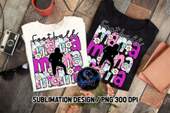 Floral Football Mama Sublimation PNG DTF, Pink Purple Product Image 3