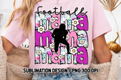 Floral Football Mama Sublimation PNG DTF, Pink Purple Product Image 4