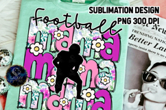 Floral Football Mama Sublimation PNG DTF, Pink Purple Product Image 2