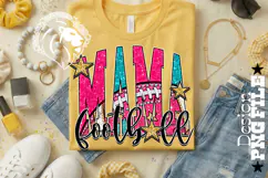 Pink Teal Football Mama Sublimation PNG Product Image 2