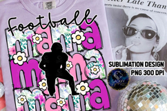 Floral Football Mama Sublimation PNG DTF, Pink Purple Product Image 1