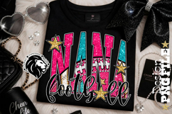 Pink Teal Football Nana Sublimation PNG Product Image 2