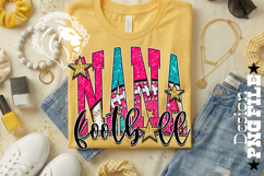 Pink Teal Football Nana Sublimation PNG Product Image 3