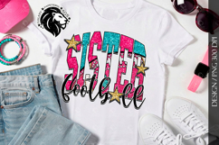 Pink Teal Football Sister Sublimation PNG Product Image 2