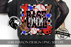 Baseball Gigi Sublimation PNG, Trendy Checkered Product Image 2