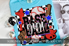 Baseball Gigi Sublimation PNG, Trendy Checkered Product Image 4