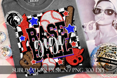Baseball Gigi Sublimation PNG, Trendy Checkered Product Image 6