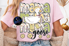 Floral Mama Goose Sublimation PNG DTF, Green Yellow Goose Product Image 1