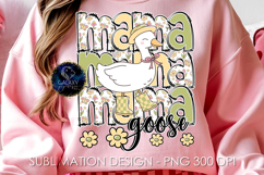 Floral Mama Goose Sublimation PNG DTF, Green Yellow Goose Product Image 2