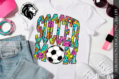 Soccer Mom Sublimation PNG, Neon Groovy Product Image 1