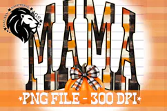 Mama PNG | Fall Pumpkin Plaid Shirt Design Product Image 2