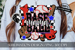 Baseball Mama Sublimation PNG, Baseball Mom PNG Product Image 2