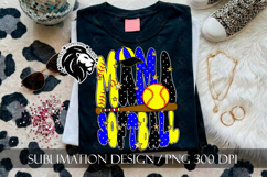 Blue Softball Mama Polka Dots Sublimation PNG Product Image 4