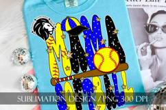 Blue Softball Mama Polka Dots Sublimation PNG Product Image 5