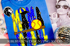 Blue Softball Mama Polka Dots Sublimation PNG Product Image 6