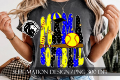 Blue Softball Mama Polka Dots Sublimation PNG Product Image 7