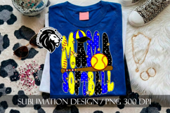Blue Softball Mama Polka Dots Sublimation PNG Product Image 8
