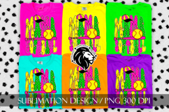 Green Pink Softball Mama Polka Dots Sublimation PNG Product Image 3