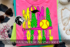 Green Pink Softball Mama Polka Dots Sublimation PNG Product Image 4