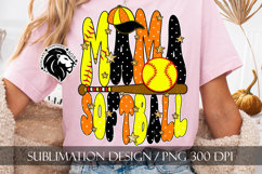 Orange Softball Mama Polka Dots Sublimation PNG Product Image 3