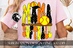 Orange Softball Mama Polka Dots Sublimation PNG Product Image 3