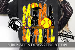 Orange Softball Mama Polka Dots Sublimation PNG Product Image 1