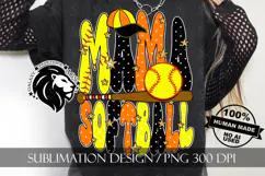 Orange Softball Mama Polka Dots Sublimation PNG Product Image 1