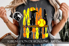 Orange Softball Mama Polka Dots Sublimation PNG Product Image 4