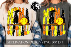 Orange Softball Mama Polka Dots Sublimation PNG Product Image 6