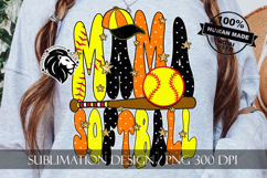 Orange Softball Mama Polka Dots Sublimation PNG Product Image 2
