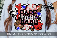 Baseball Mom Sublimation PNG, Baseball Mama PNG Product Image 2