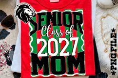 Striped Senior Mom Class 2027, Green, DTF Design PNG Product Image 4