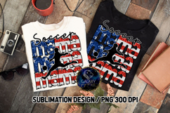 Patriotic Soccer Mama Sublimation PNG DTF, Flag USA Product Image 2
