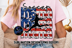 Patriotic Soccer Mama Sublimation PNG DTF, Flag USA Product Image 3