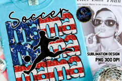 Patriotic Soccer Mama Sublimation PNG DTF, Flag USA Product Image 1
