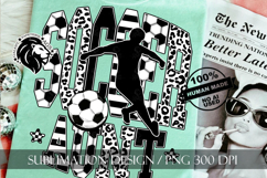 Soccer Aunt Sublimation PNG, Leopard, Striped Lines Product Image 2