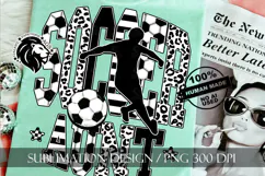 Soccer Aunt Sublimation PNG, Leopard, Striped Lines Product Image 2