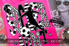 Soccer Aunt Sublimation PNG, Leopard, Striped Lines Product Image 4