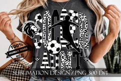 Soccer Aunt Sublimation PNG, Leopard, Striped Lines Product Image 5
