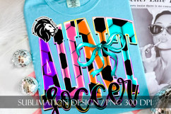 Coquette Neon Soccer Aunt Sublimation PNG Product Image 6