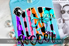 Coquette Neon Soccer Aunt Sublimation PNG Product Image 6