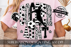 Soccer Aunt Sublimation PNG, Leopard, Striped Lines Product Image 7