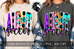 Coquette Neon Soccer Aunt Sublimation PNG Product Image 7