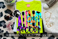Coquette Neon Soccer Aunt Sublimation PNG Product Image 9