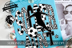 Soccer Aunt Sublimation PNG, Leopard, Striped Lines Product Image 1