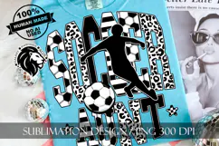 Soccer Aunt Sublimation PNG, Leopard, Striped Lines Product Image 1