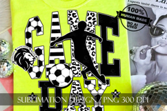Soccer Game Day Sublimation PNG, Leopard, Striped Lines Product Image 1